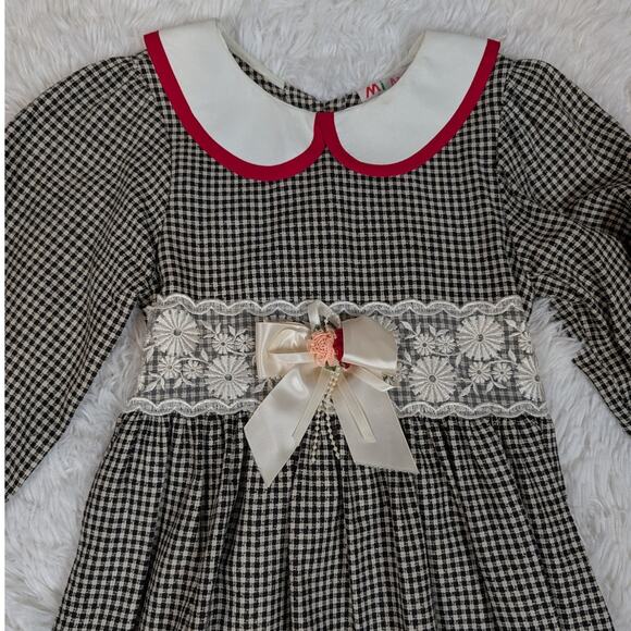 Vintage Mimi Fashion USA Girls Gingham Dress with Matching Bonnet Size 10 - Picture 10 of 13